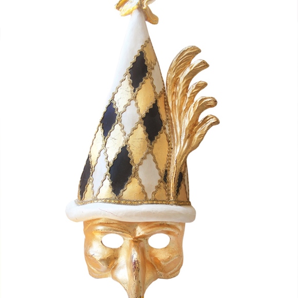 Italian Mardi Gras 24k Gold Gilt Mask Masquerade
